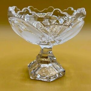 Small French Tazza Etched Crystal Fruit Centerpiece